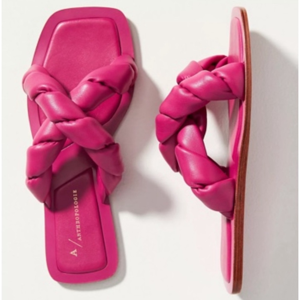 Anthropologie Pink Twisted Puffed Sandals NWT SZ 10